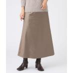 スカート 「カタログ掲載」「マシンウォッシャブル」レザーライクサテンストレッチスカート