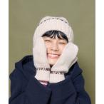 手袋 配色 ブランケットステッチ ミトン レディース