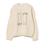 ショッピングハート ニット セーター アートネコ 刺繍 ニット プルオーバー レディース