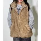 ショッピングアンドミー ベスト ジレ スタンドネックフェイクファーベスト レディース メンズ