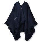 ショッピングポンチョ もこもこ ブランケット 着る毛布 ポンチョ モコモコ あったか レディース 冬 ふわふわ「メモリーフリース」