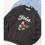 ショッピングミッキー トレーナー スウェット 「DISNEY/ディズニー」ミッキーマウス裏起毛サガラ刺繍クルーネックトレーナー レディース メンズ