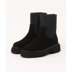 ショッピングニットブーツ ブーツ 「Luca Grossi」タンクソールリブニットショートブーツ(L3018L) レディース