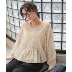 ブラウス シャツ 花柄ティアードギャザーブラウス レディース