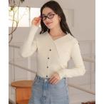 ニット セーター UVケア/抗ピルビッグカラーリブニット レディース