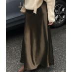 ショッピングサテン スカート サテンスカート ロング 秋 冬 Aライン
