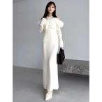 ワンピース オフショルファードッキングニットワンピース