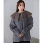 ダウンコート ダウンジャケット 2WAYビッグカラーハーフコート レディース