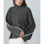 ショッピングバブ ニット セーター ライン配色ニットトップス レディース