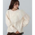 ショッピングフリル ニット セーター エニーウェイフリルニットトップス レディース