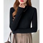 ショッピングハイネック ニット セーター ケーブルリブハイネックニット メローデザイン ハイネックニット 長袖 ケーブル編み ニット リブニット レイヤードトップス 秋服 冬