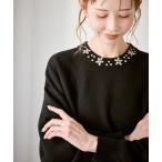 ニット セーター ビジューニットプルオーバー レディース