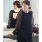 ワンピース 「結婚式/オケージョン/2サイズ展開/WEB先行」ベロアスタッズワンピース