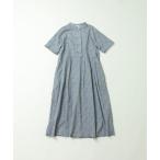 ショッピング柄 ワンピース 「WEB限定カラー」小花柄 ダブルボタンスタンドワンピース