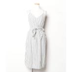 ショッピングアメリカンイーグル 「American Eagle」 ストライプ柄キャミソールワンピース M ホワイト レディース