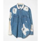 ショッピングアメリカンイーグル 「American Eagle」 刺繍長袖シャツ M ブルー メンズ