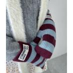 手袋 ボーダーミトングローブ レディース