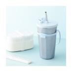 タンブラー ストロー付きステンレスタンブラー グリッター ブルー