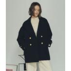 ショッピングカジュアル コート アウター ウール混ミドル丈Pコート レディース