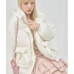 ショッピングリボン ダウンコート ダウンジャケット ボリュームリボンニットダウン レディース