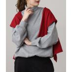 トレーナー スウェット プチハイネック袖ボリューム裏起毛スウェットトレーナー レディース