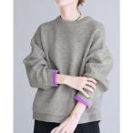 ニット セーター ラウンドヘム裏配色ニット レディース