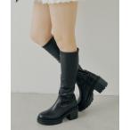 ブーツ 「REVIVAL」厚底チャンキーストレッチロングブーツ レディース