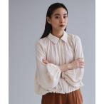ブラウス シャツ 「es」ヴィンテージサテン ボリュームジップブラウス「洗濯機OK」 レディース