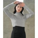 ニット セーター ラインストーンハイネックリブニット レディース