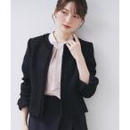 ショッピングセレモニー ジャケット ノーカラージャケット 「通勤・セレモニー/セットアップ対応」ノーカラーツイードジャケット「洗濯機OK」 レディース