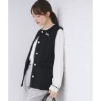 ベスト ジレ ファンシーツイードペプラムジレ「洗える」 レディース