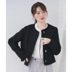 ジャケット ノーカラージャケット ファンシーツイードノーカラージャケット「洗える」 レディース