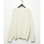  свитер вязаный [AH ABAHOUSE]. плетеный повреждение вырез лодочкой вязаный тянуть over мужской женский 