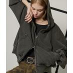 パーカー 「Alfred Alex」スタッズショートダブルジップパーカー レディース メンズ