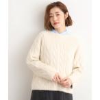 ニット セーター ふんわり包み込む ケーブルボートネックニット レディース