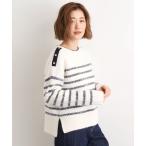 ショッピングボーダー ニット セーター ボーダーブークレーニット レディース