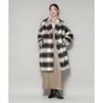 ショッピングnano コート チェスターコート シャギーチェックコート レディース