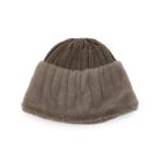 ニット帽 ニットキャップ ニット×フェイクファーワッチ レディース