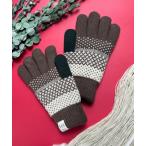 手袋 8E21 ノルディック柄 ５本指 手袋 北欧風 パターン 配色デザイン 防寒 レディース