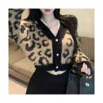 カーディガン 「Bls」 「Bling Leads」ヒョウ柄ショート丈カーディガン C/D レディース