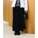 スカート グリッタードットベロアナロースカート
