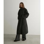 ステンカラーコート コート ウールライクダブルロングコート レディース