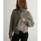 ショッピングハイネック ニット セーター ハイネック多ボタンカーディガン/ポシェット付き レディース