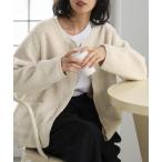 ショッピングもこもこ ジャケット ノーカラージャケット 軽量もこもこボアノーカラージャケット レディース