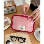 ポーチ 「推し活対応」コーデュロイパデッドポーチM レディース
