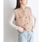 ショッピングキラキラ ベスト ジレ キラキラニットショートベスト レディース