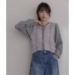 ショッピングショート カーディガン シャーリング レースレイヤードショートカーデ レディース