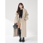 コート チェスターコート ダブルロングチェスターコート レディース