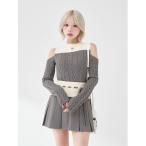 ワンピース ショルダーオープンニットセットアップ