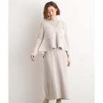 ワンピース 「2点SET/体型カバー」一枚で決まる、ペプラムベスト×ニットワンピース